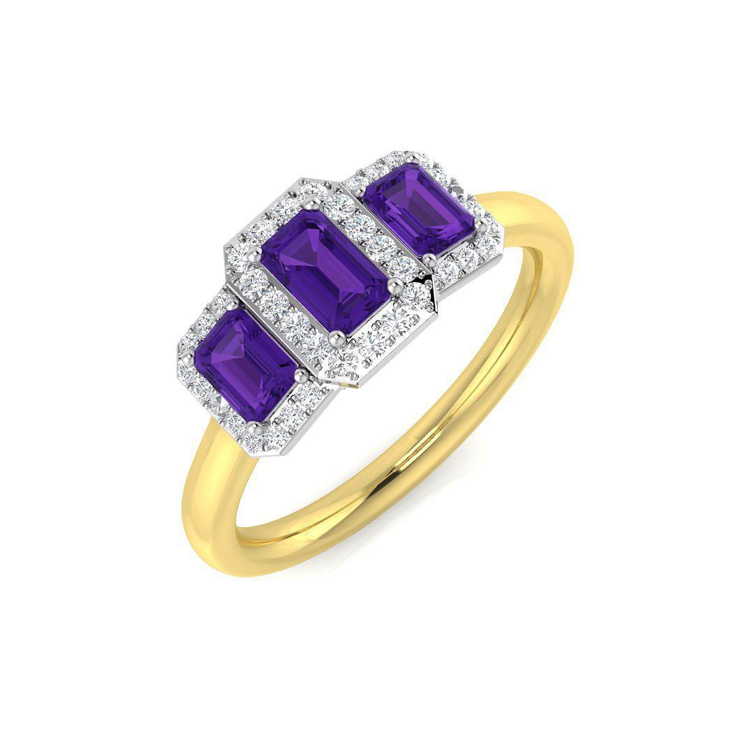 Emerald Cut Gemstone Ring