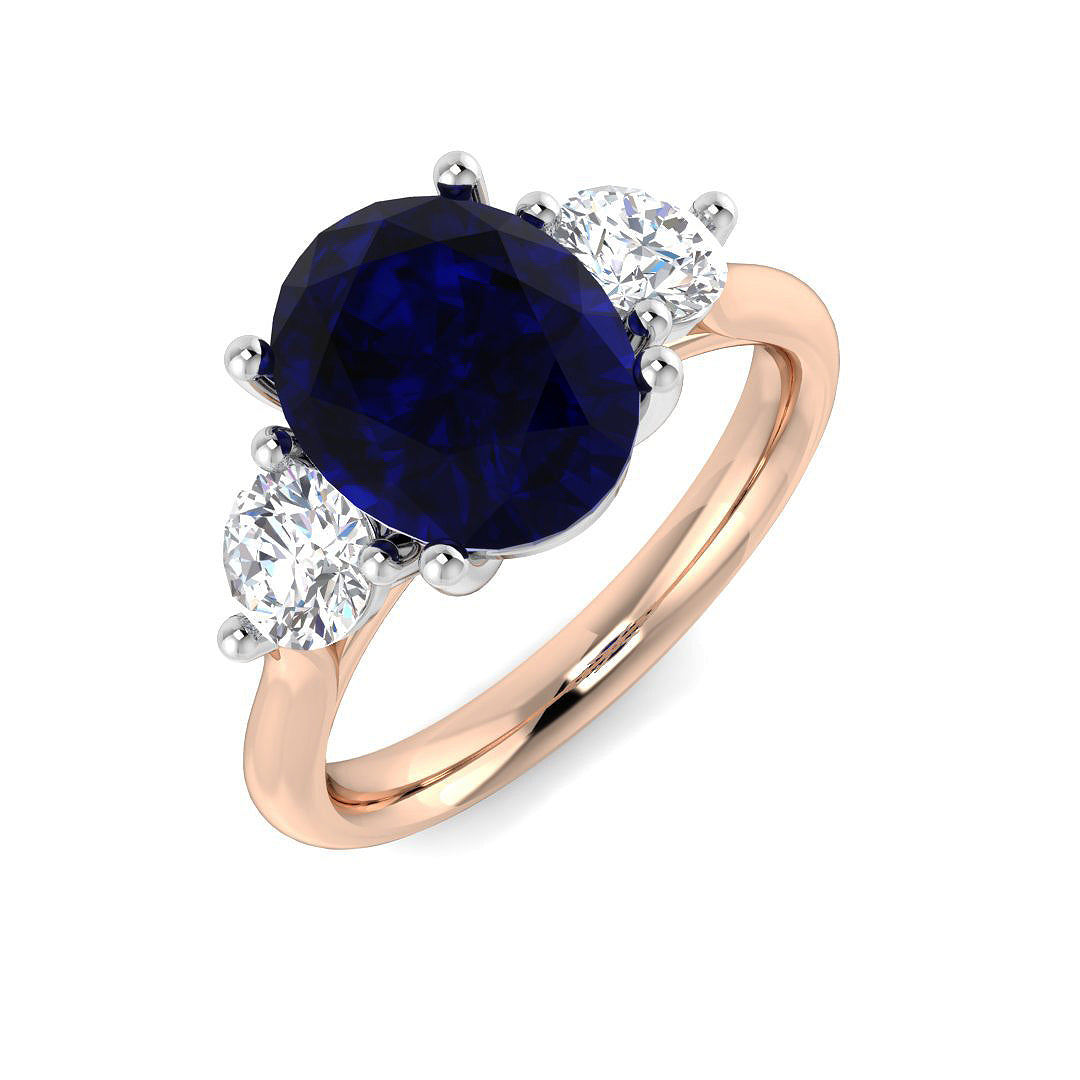 Oval Blue Sapphire Ring