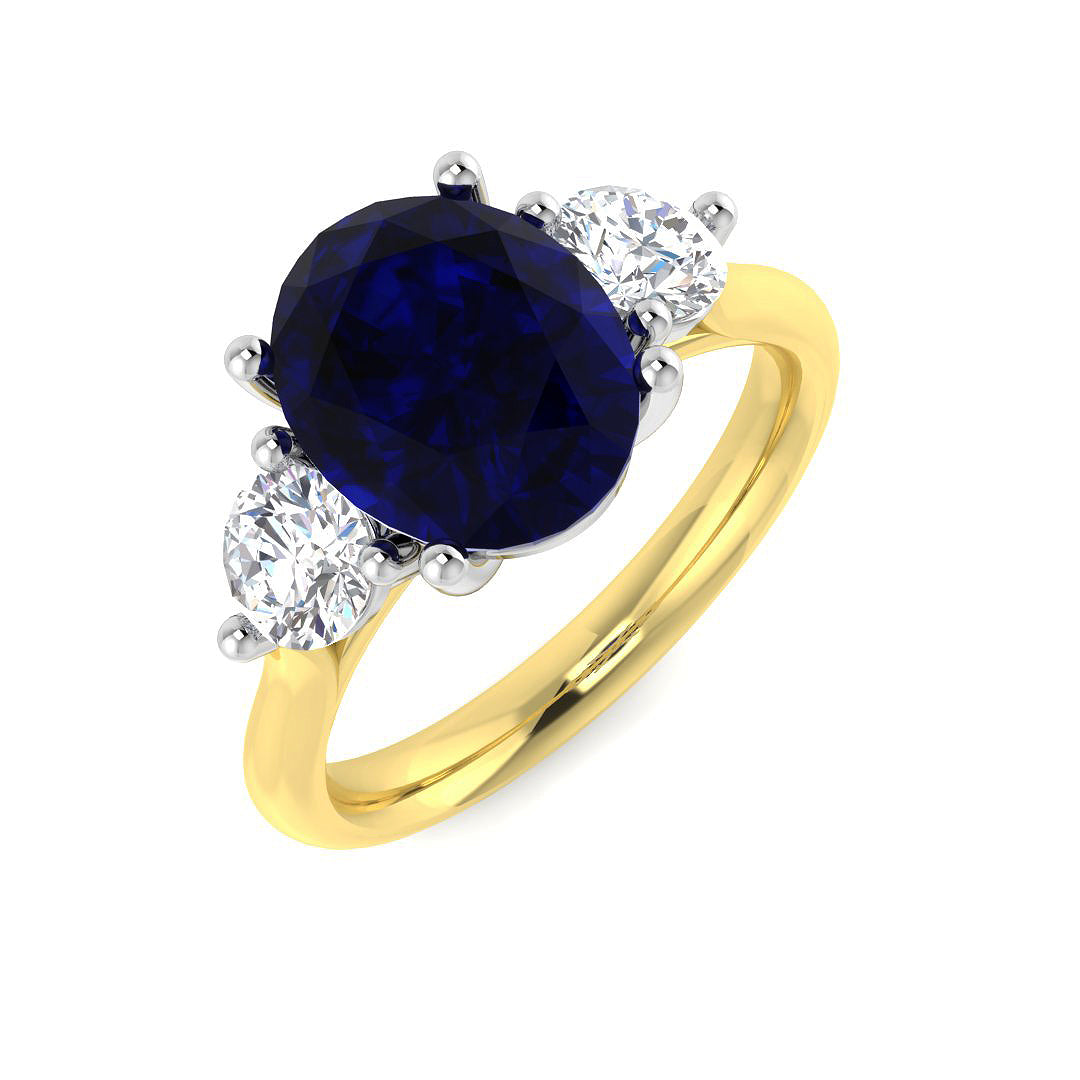 Oval Blue Sapphire Ring