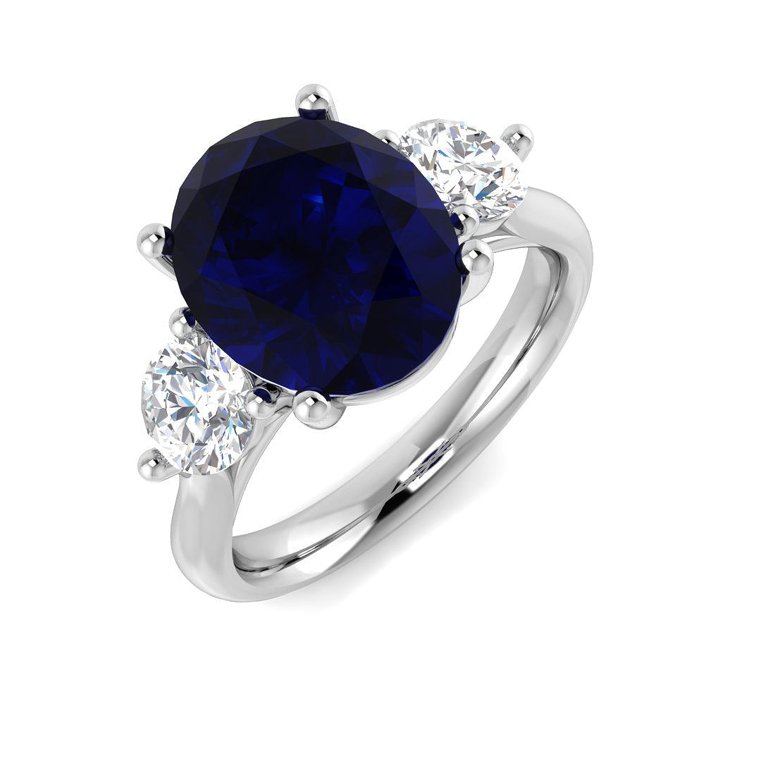 Oval Blue Sapphire Ring