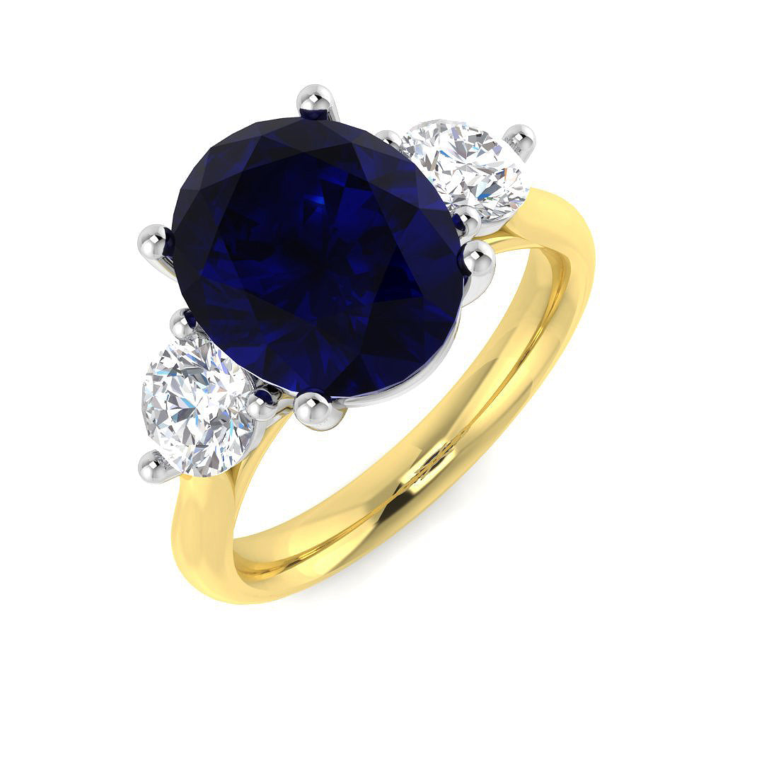 Oval Blue Sapphire Ring