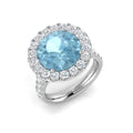 Round Aquamarine Ring