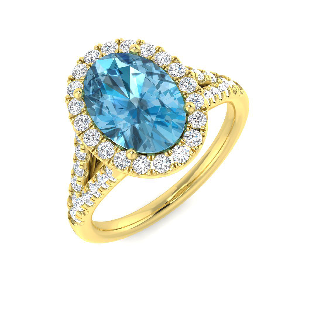 Oval Blue Topaz Ring