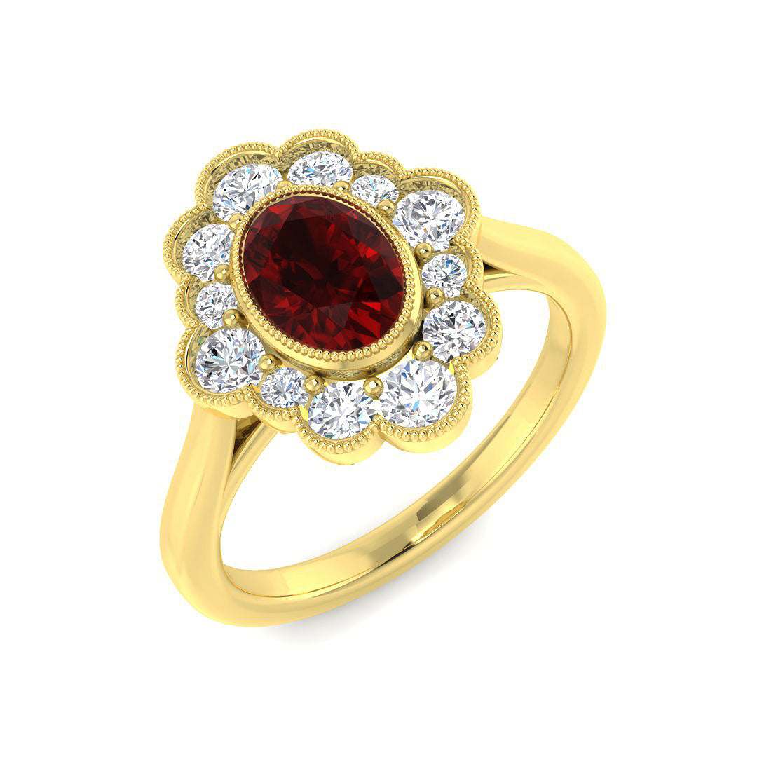 Oval Gemstone Ring