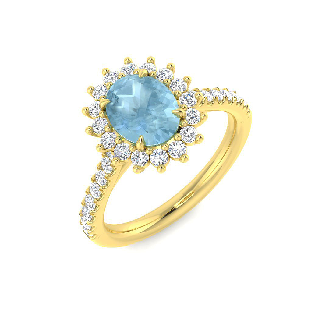 Oval Aquamarine Ring