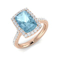 Cushion Aquamarine Ring
