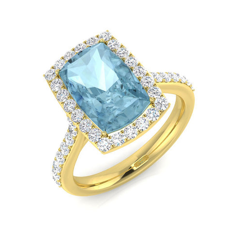Cushion Aquamarine Ring