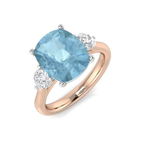 Cushion Aquamarine Ring