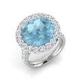 Round Aquamarine Ring