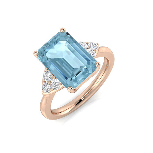 Emerald Cut Aquamarine Ring