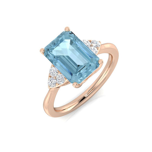 Emerald Cut Aquamarine Ring