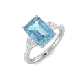 Emerald Cut Aquamarine Ring