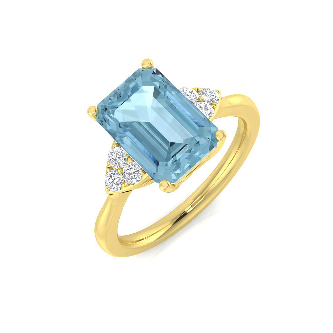 Emerald Cut Aquamarine Ring