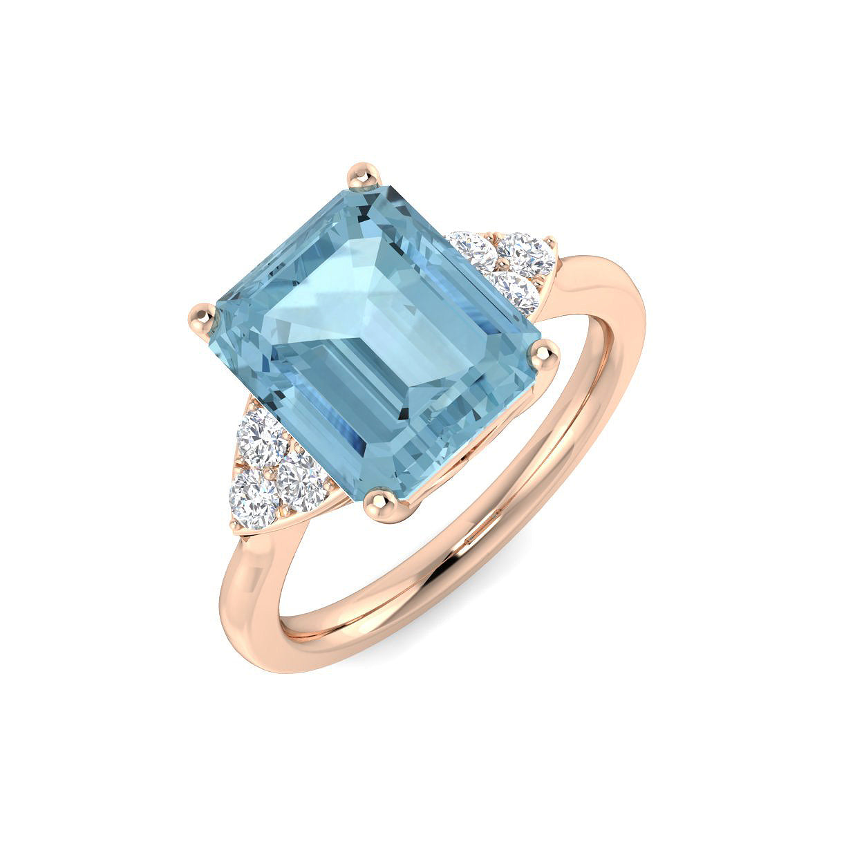 Emerald Cut Aquamarine Ring