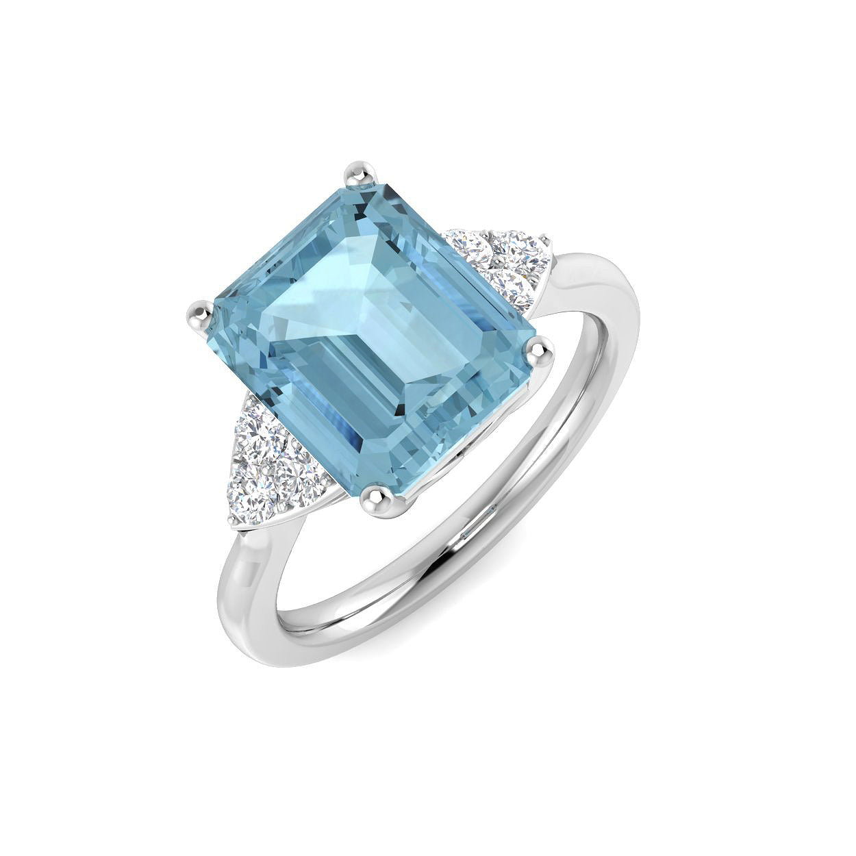 Emerald Cut Aquamarine Ring