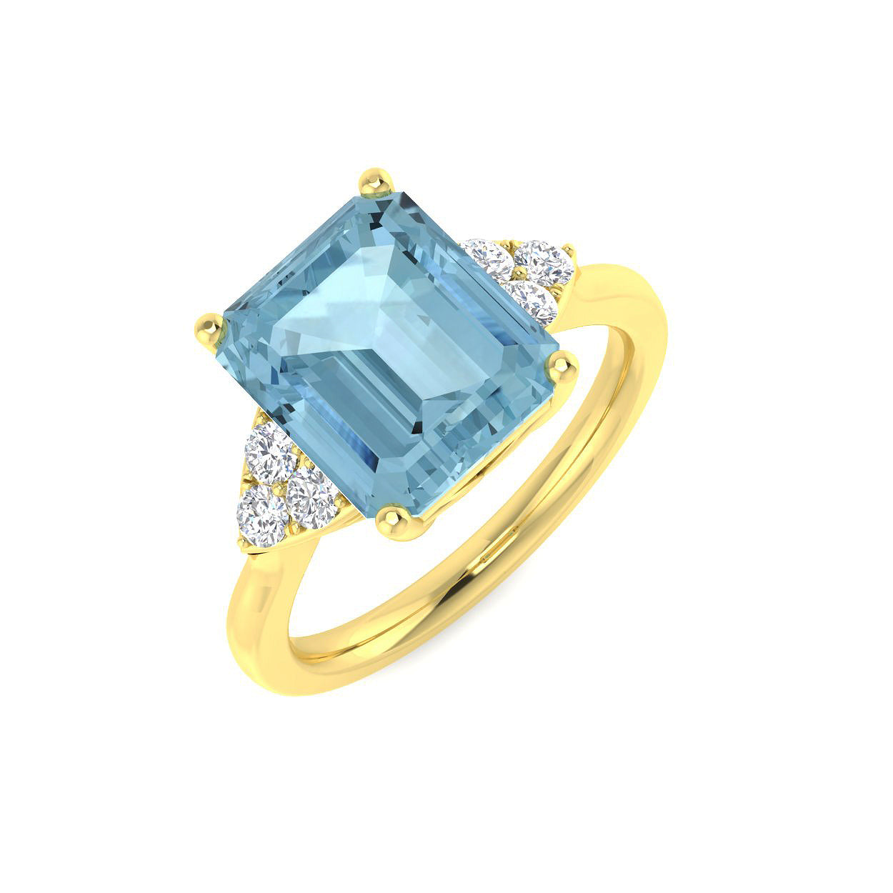 Emerald Cut Aquamarine Ring