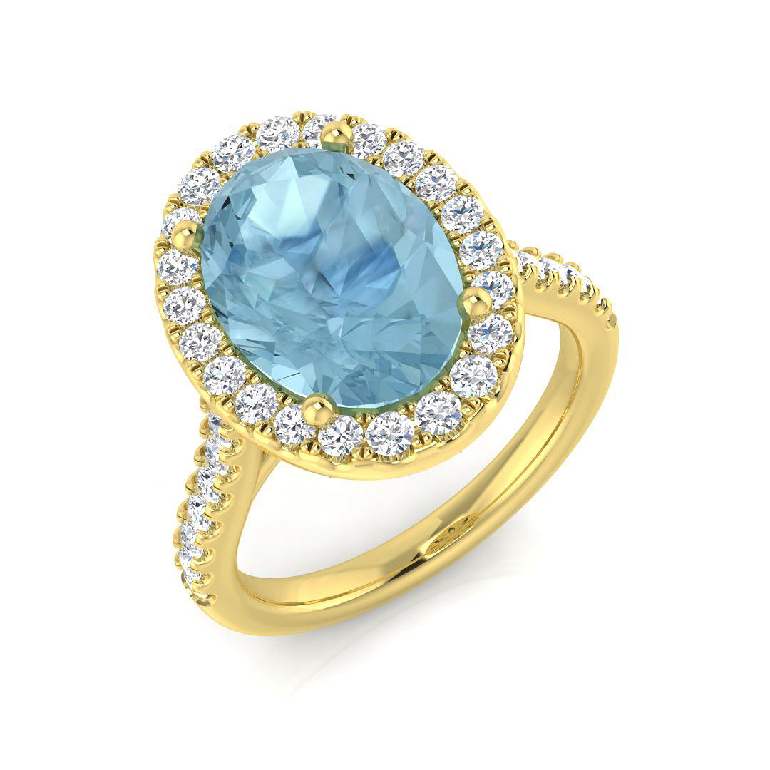 Oval Aquamarine Ring