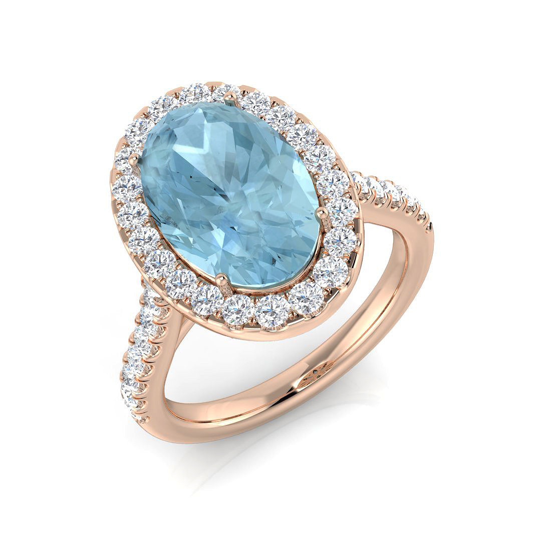 Oval Aquamarine Ring