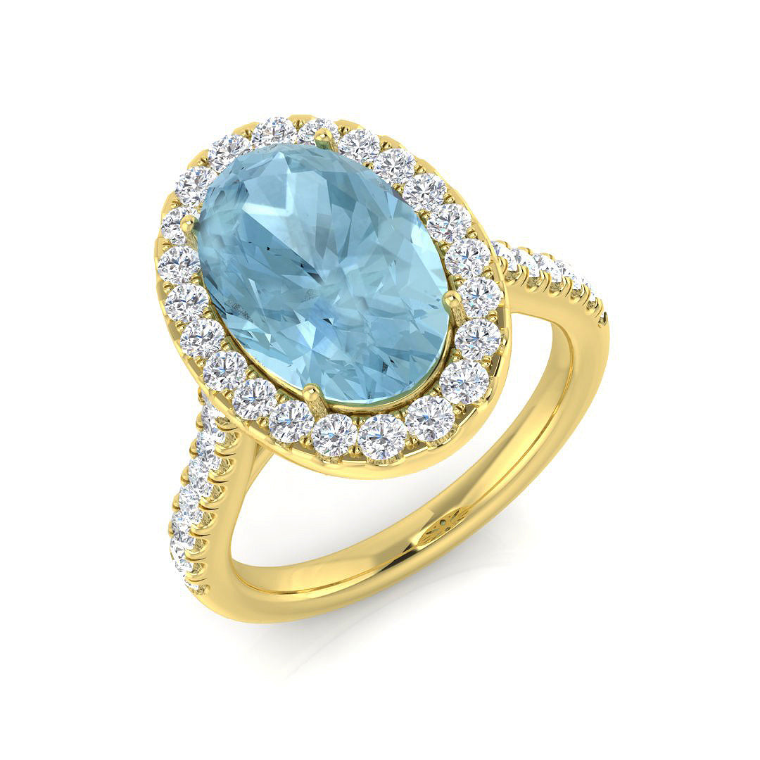 Oval Aquamarine Ring