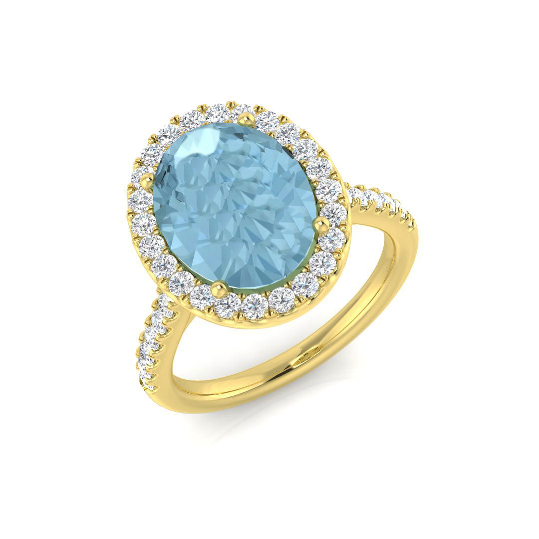 Oval Aquamarine Ring