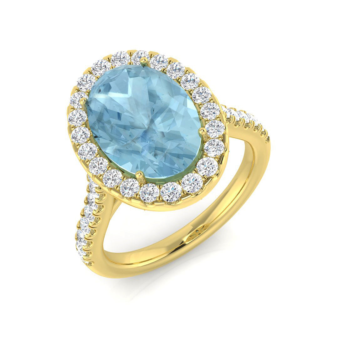 Oval Aquamarine Ring