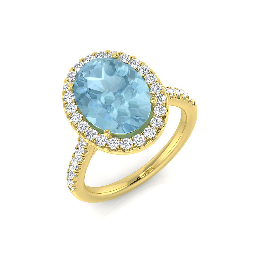 Oval Aquamarine Ring