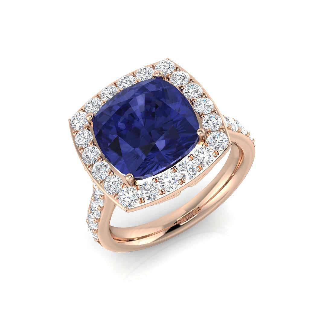 Cushion Tanzanite Ring