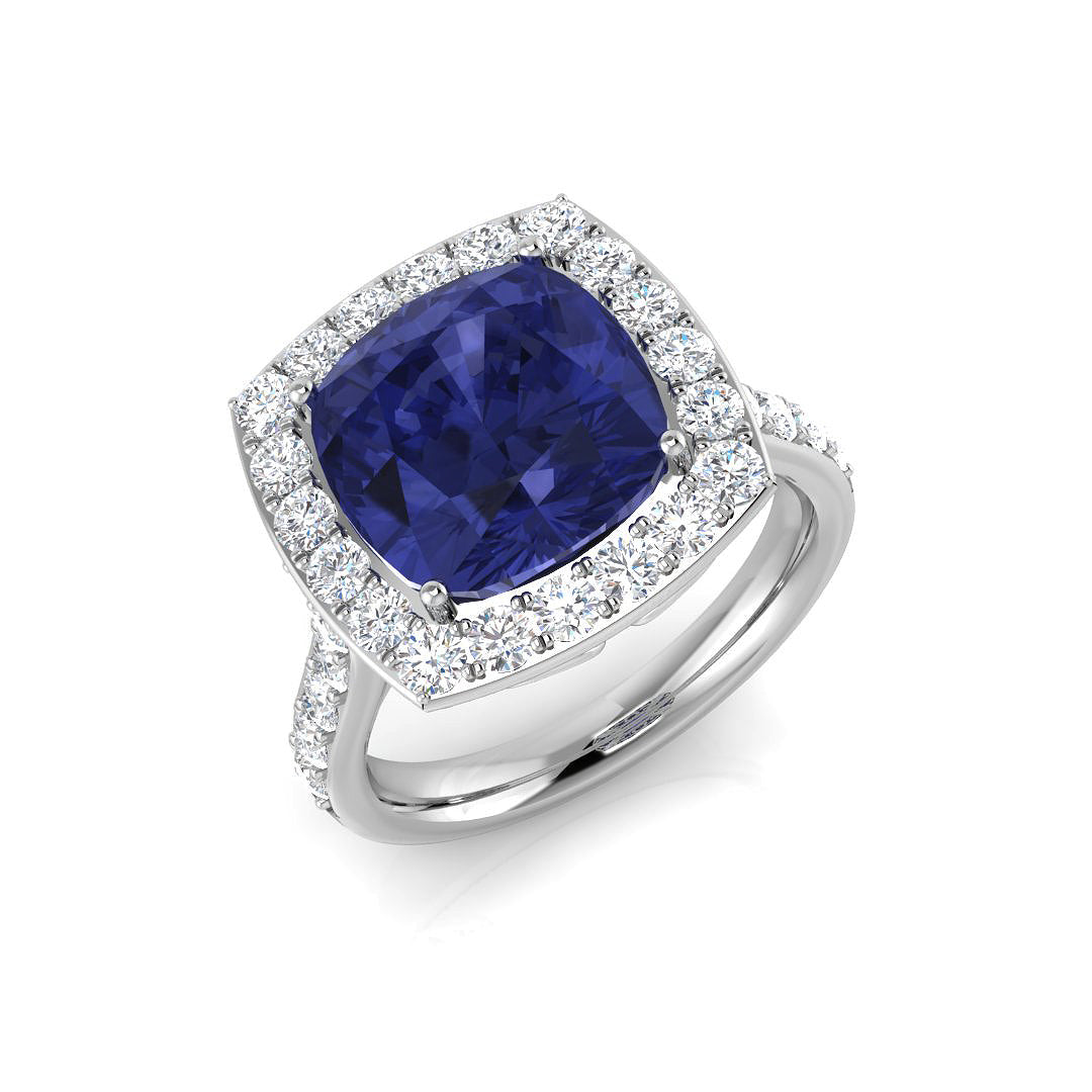 Cushion Tanzanite Ring