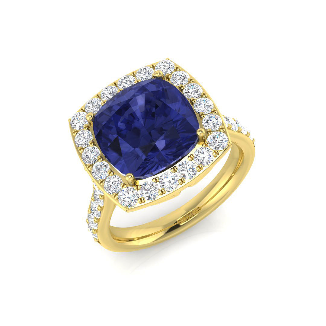Cushion Tanzanite Ring