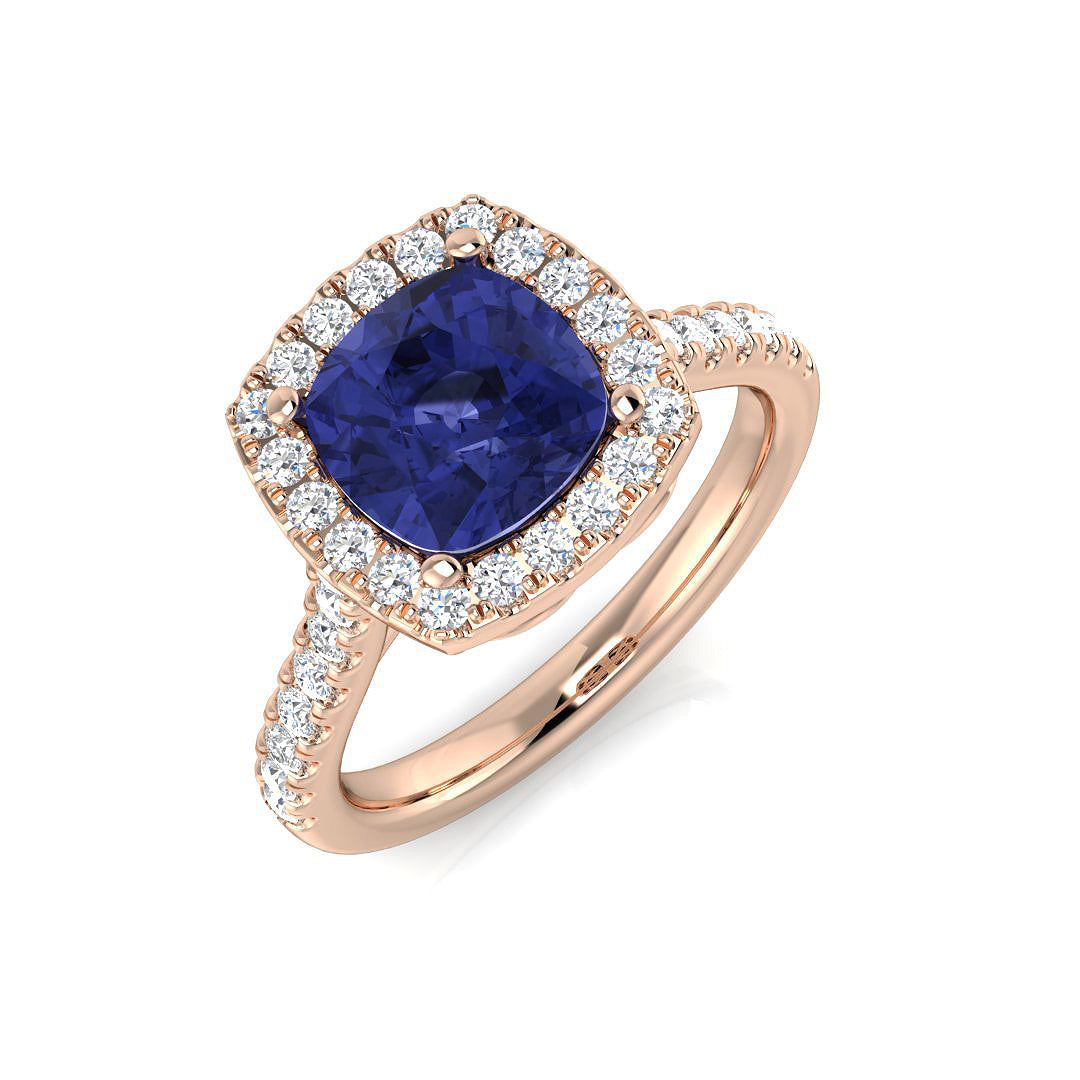 Cushion Tanzanite Ring