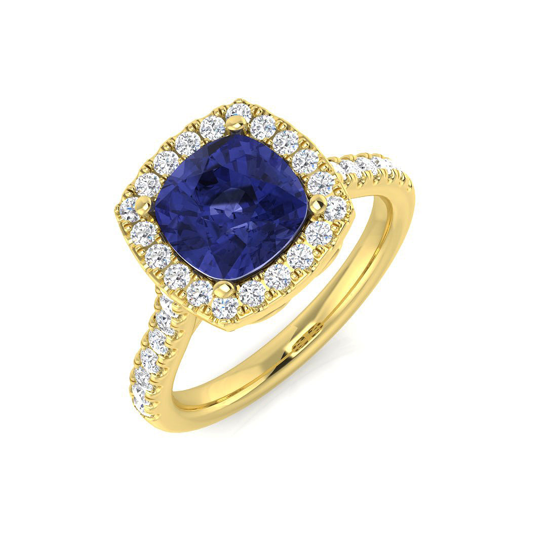 Cushion Tanzanite Ring