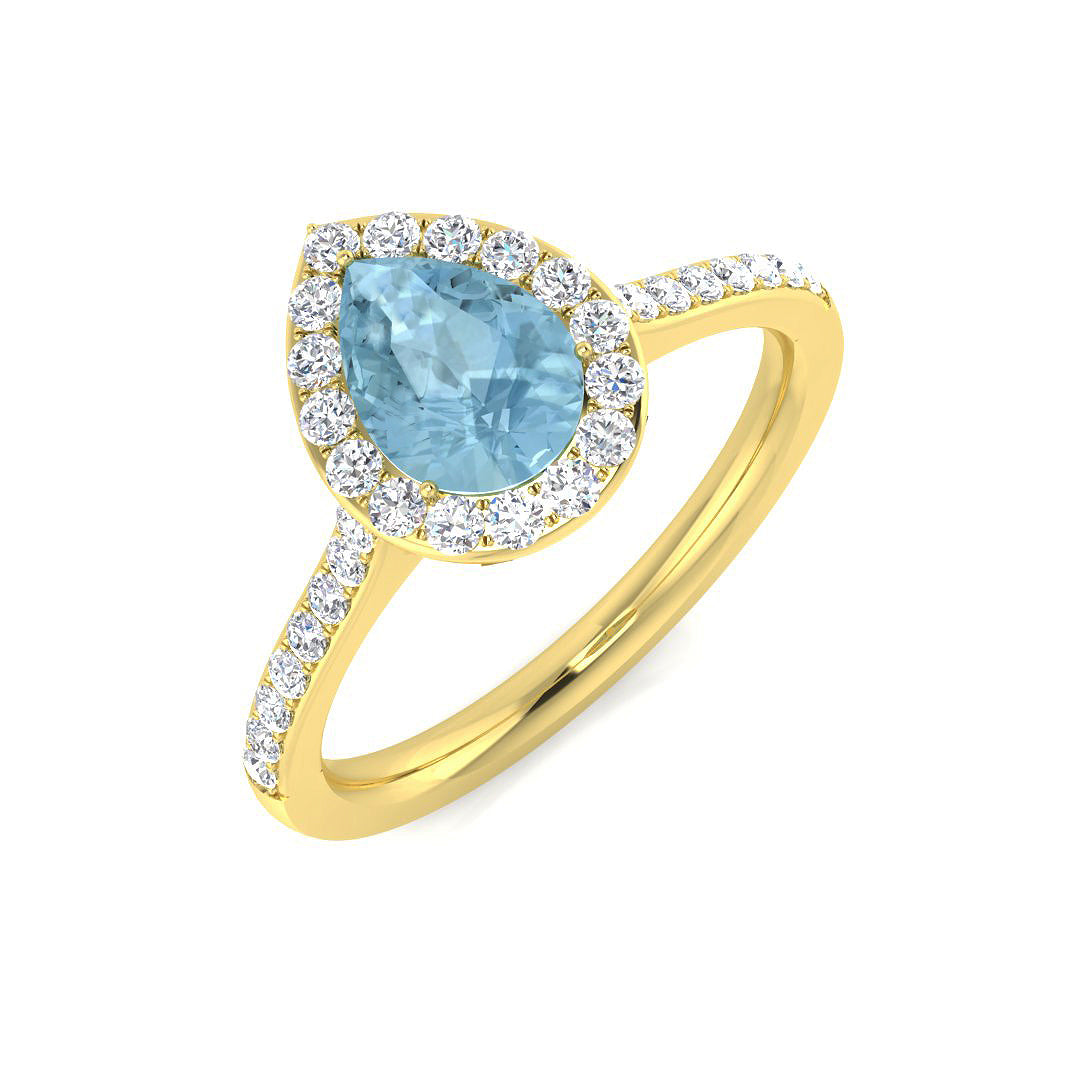 Pear Aquamarine Ring
